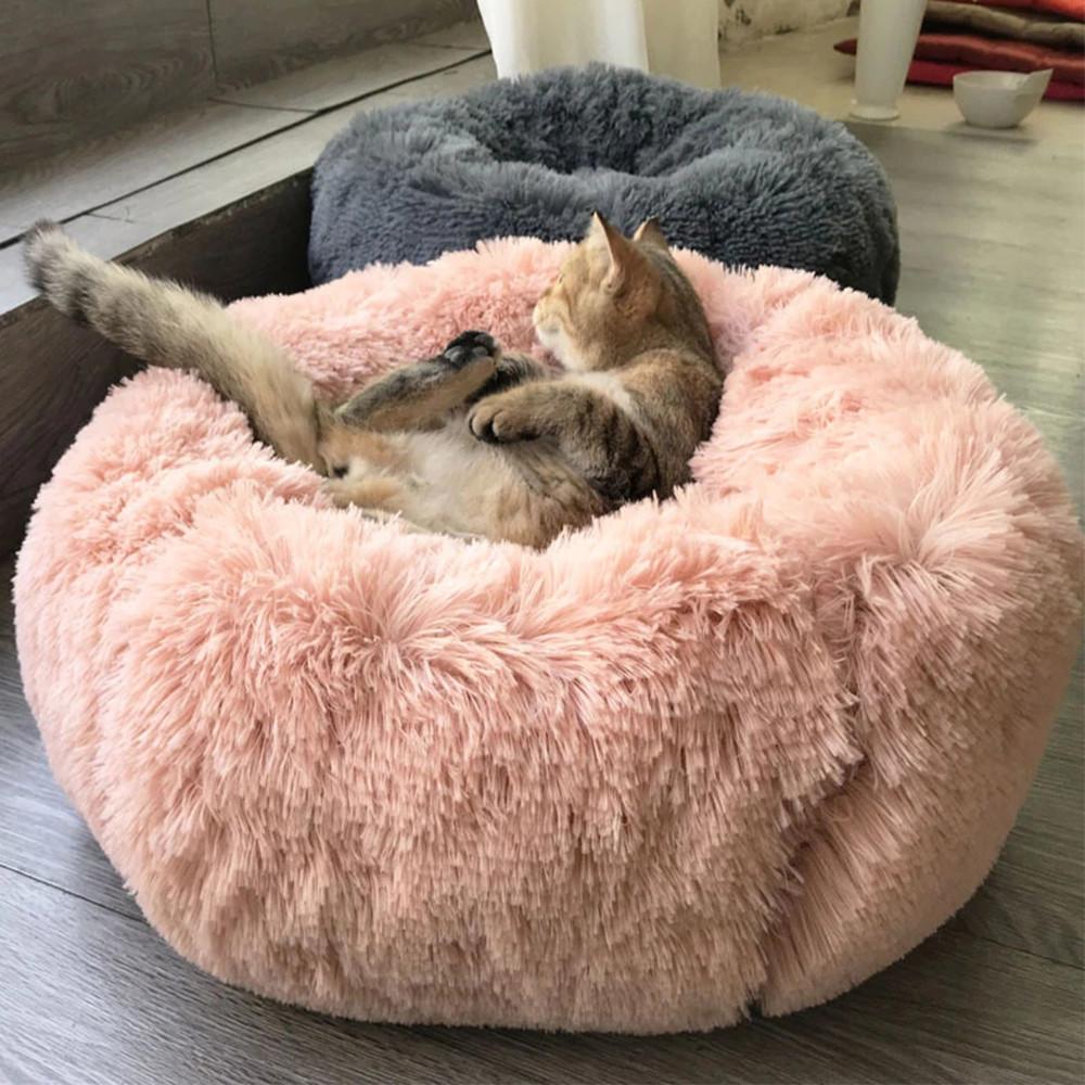 Super Soft Dog Cat Bed Long Plush Pet Kennel Winter Warm Sofa Basket