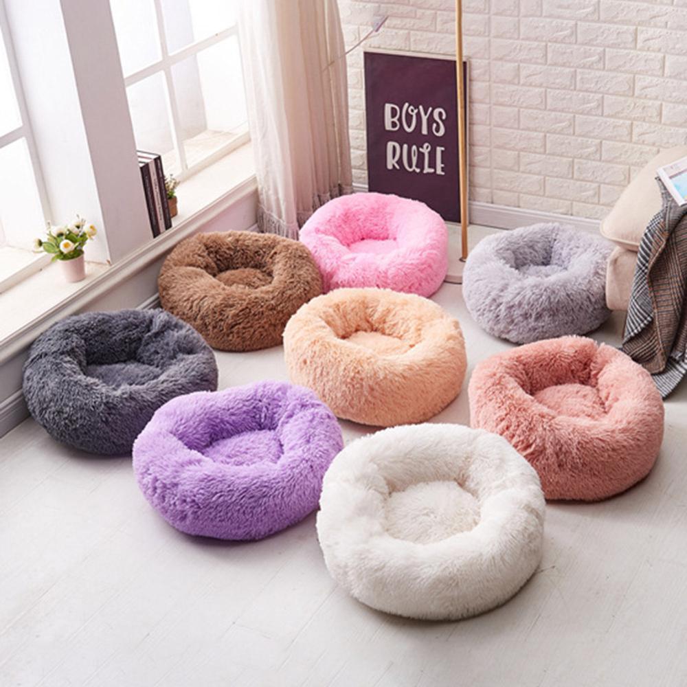 Super Soft Dog Cat Bed Long Plush Pet Kennel Winter Warm Sofa Basket