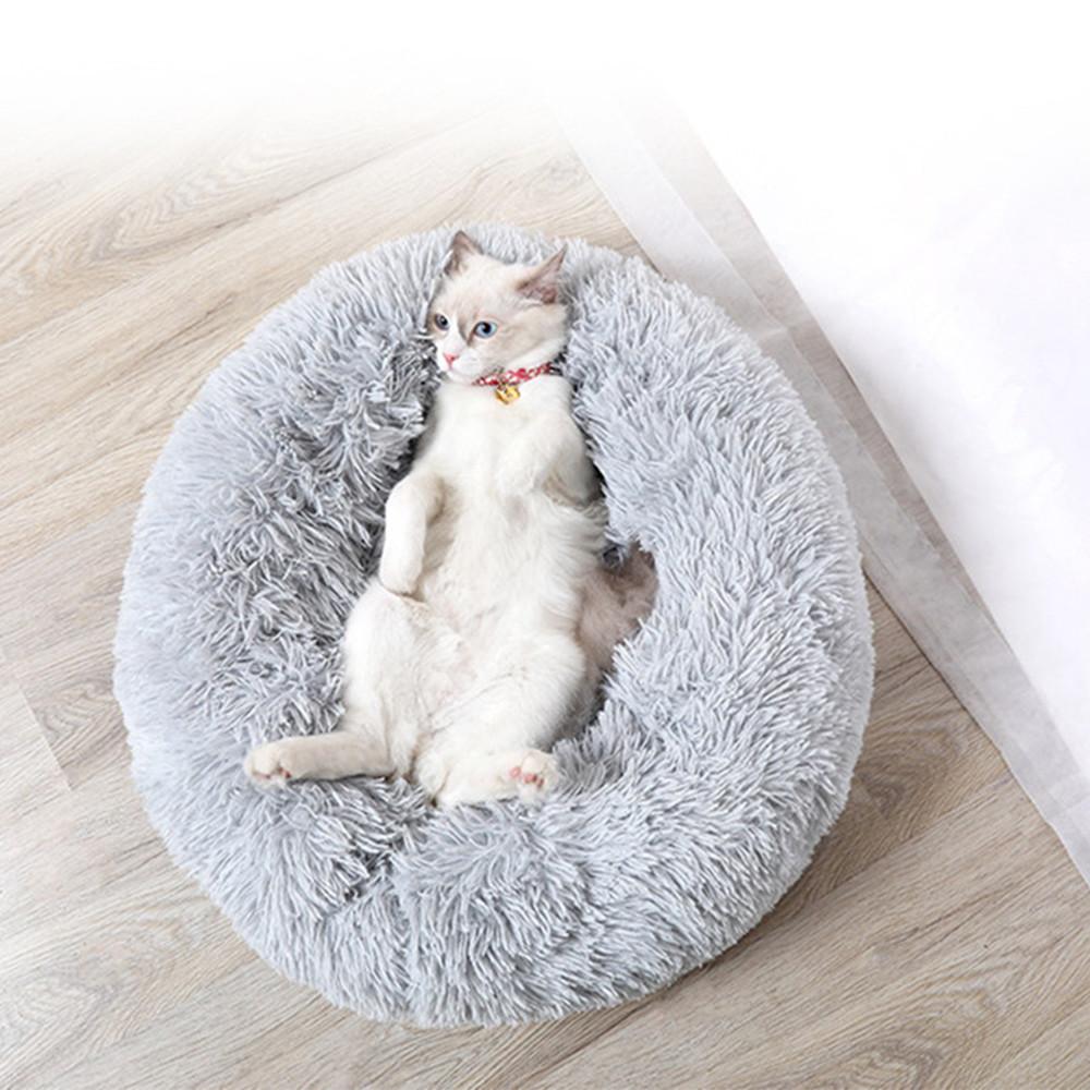 Super Soft Dog Cat Bed Long Plush Pet Kennel Winter Warm Sofa Basket