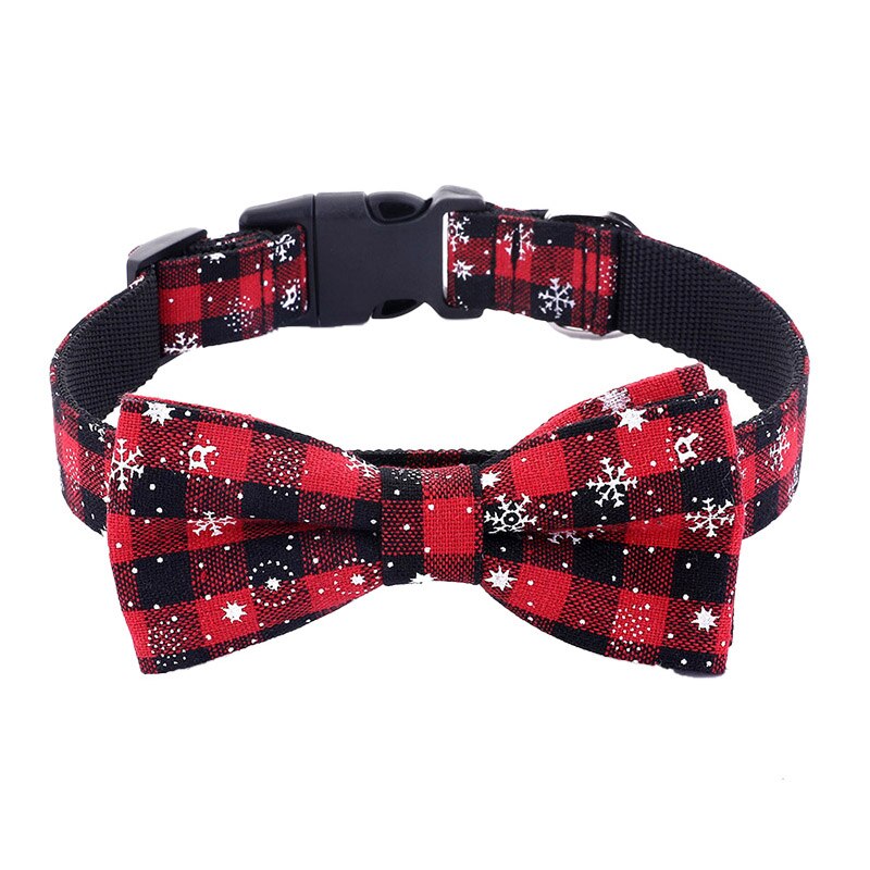 Christmas Snow Dog Collar Cute Bow