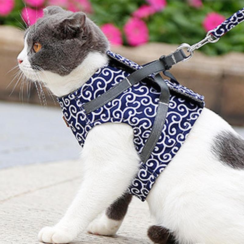 Pet Dog Cat Harness Vest with Outdoor Walking Leash