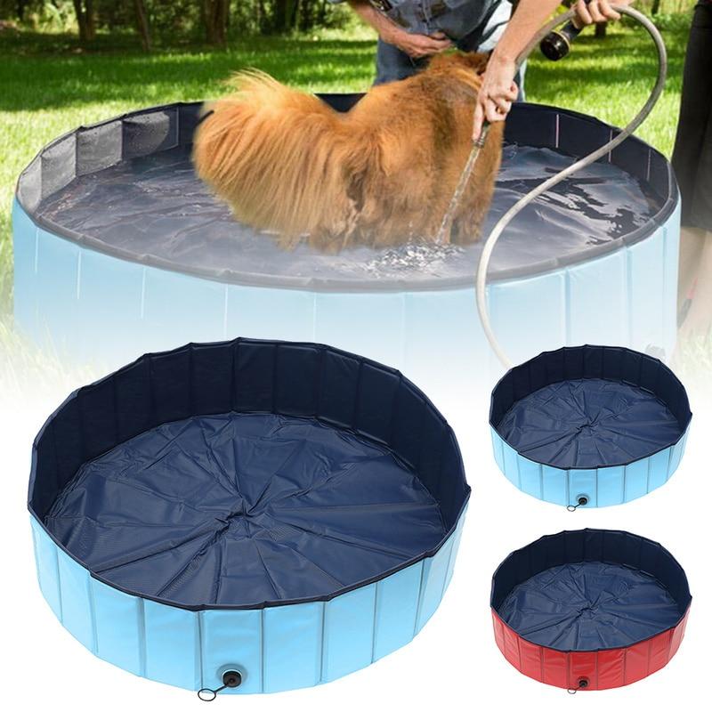 Foldable Dog Swimming Pool PVC Pet Bath Swimming Tub Bathtub Pets