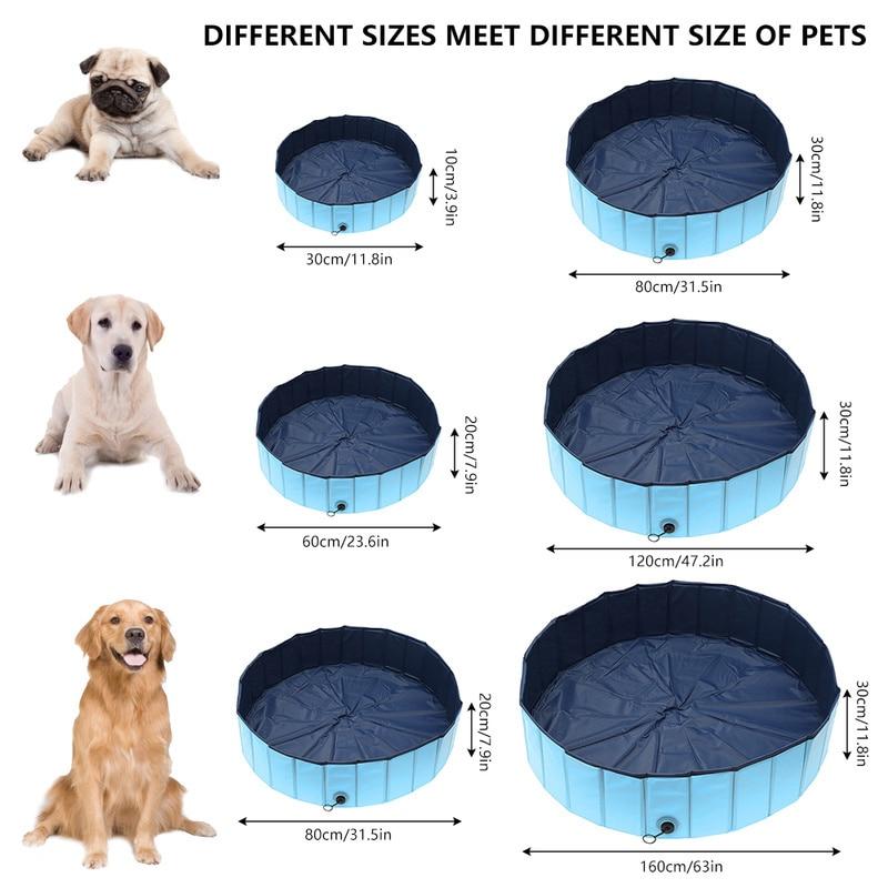 Foldable Dog Swimming Pool PVC Pet Bath Swimming Tub Bathtub Pets