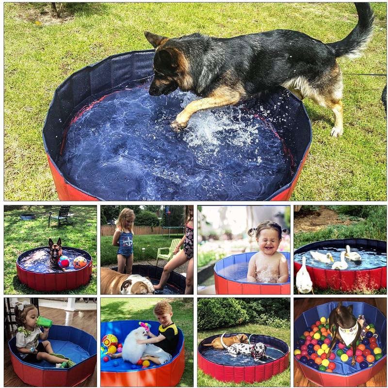 Foldable Dog Swimming Pool PVC Pet Bath Swimming Tub Bathtub Pets